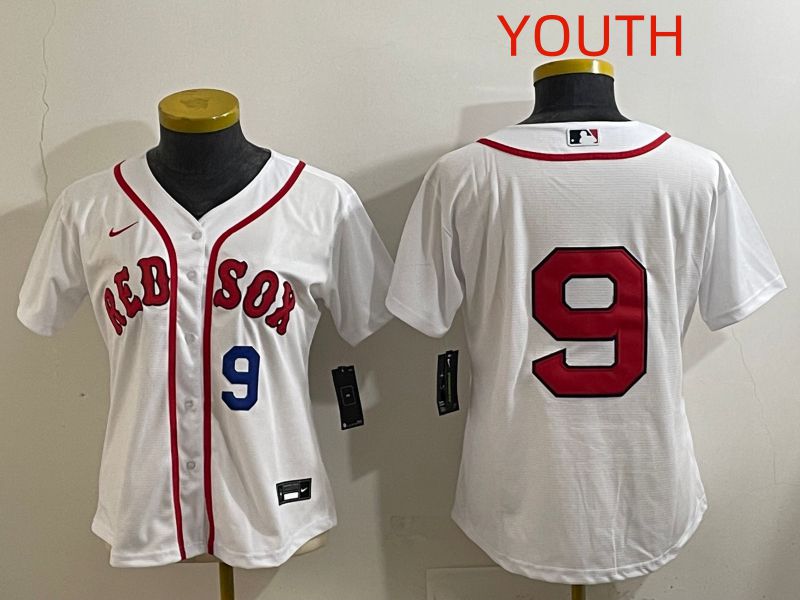 Youth Boston Red Sox #9 No Name White Game 2025 Nike MLB Jersey style 4->youth mlb jersey->Youth Jersey